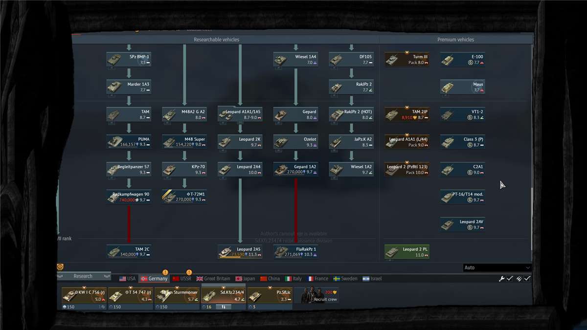 Versatile account, with all kinds of tanks